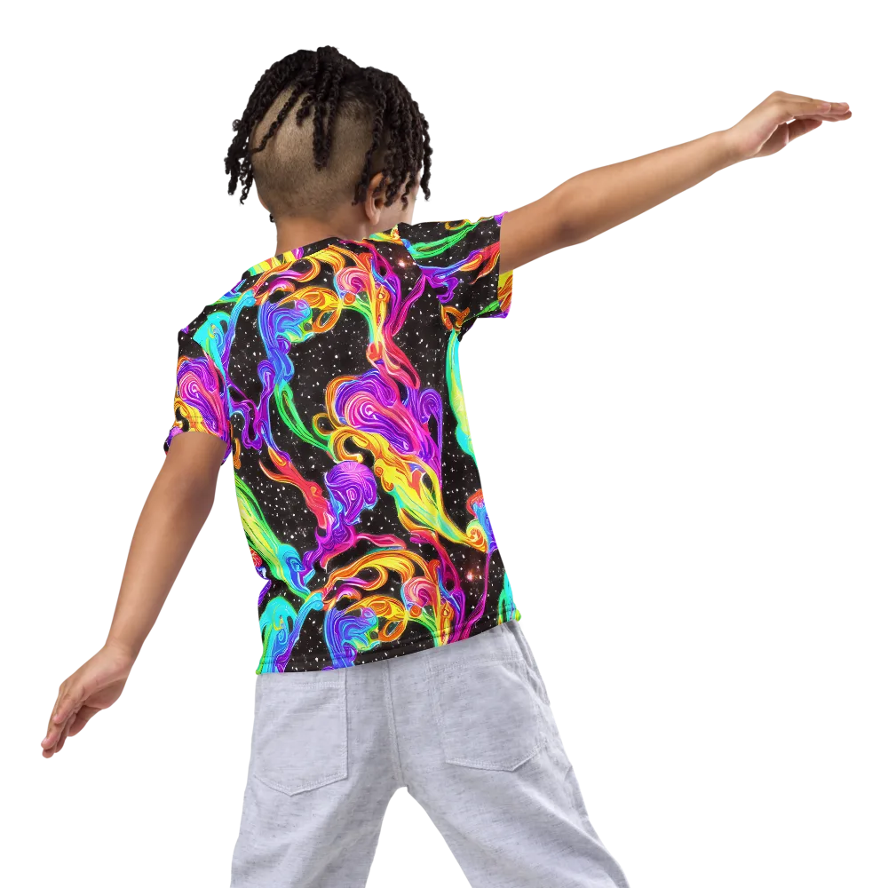 Yuan Whirls on Kids Crew Neck T-Shirt — Back