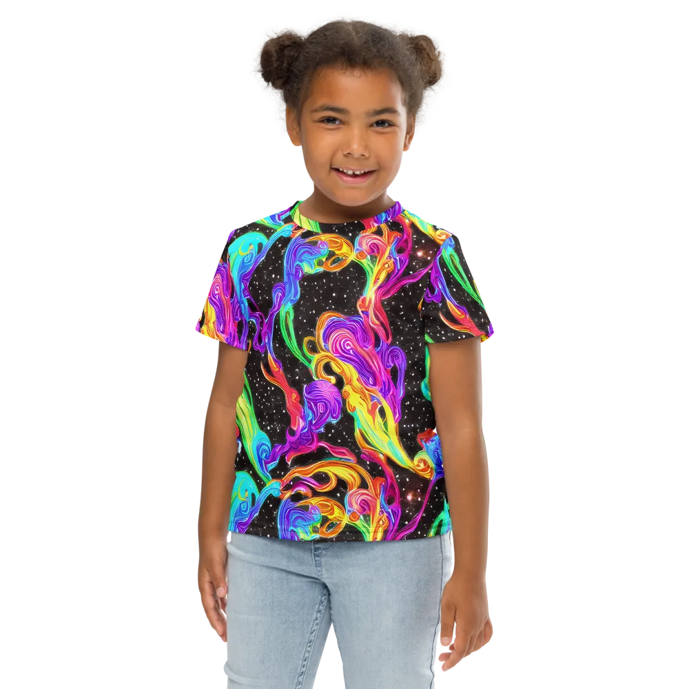 Yuan Whirls on Kids Crew Neck T-Shirt — Front
