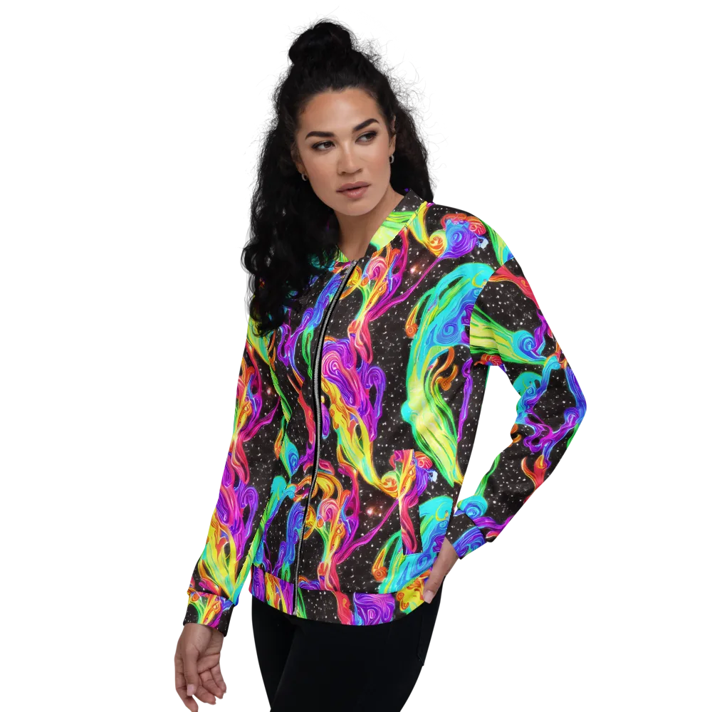 Yuan Whirls on Bomber Jacket — Left