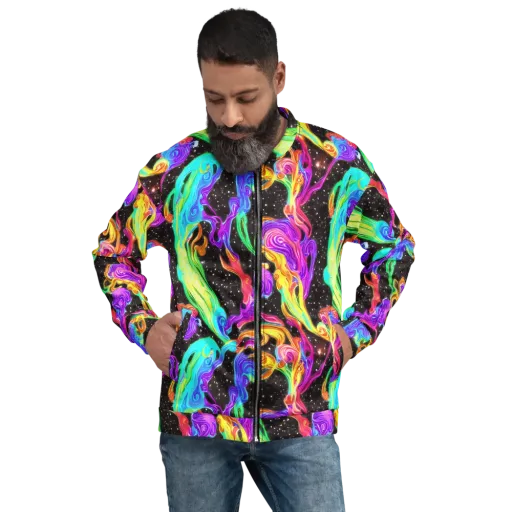 Yuan Whirls on a Bomber Jacket