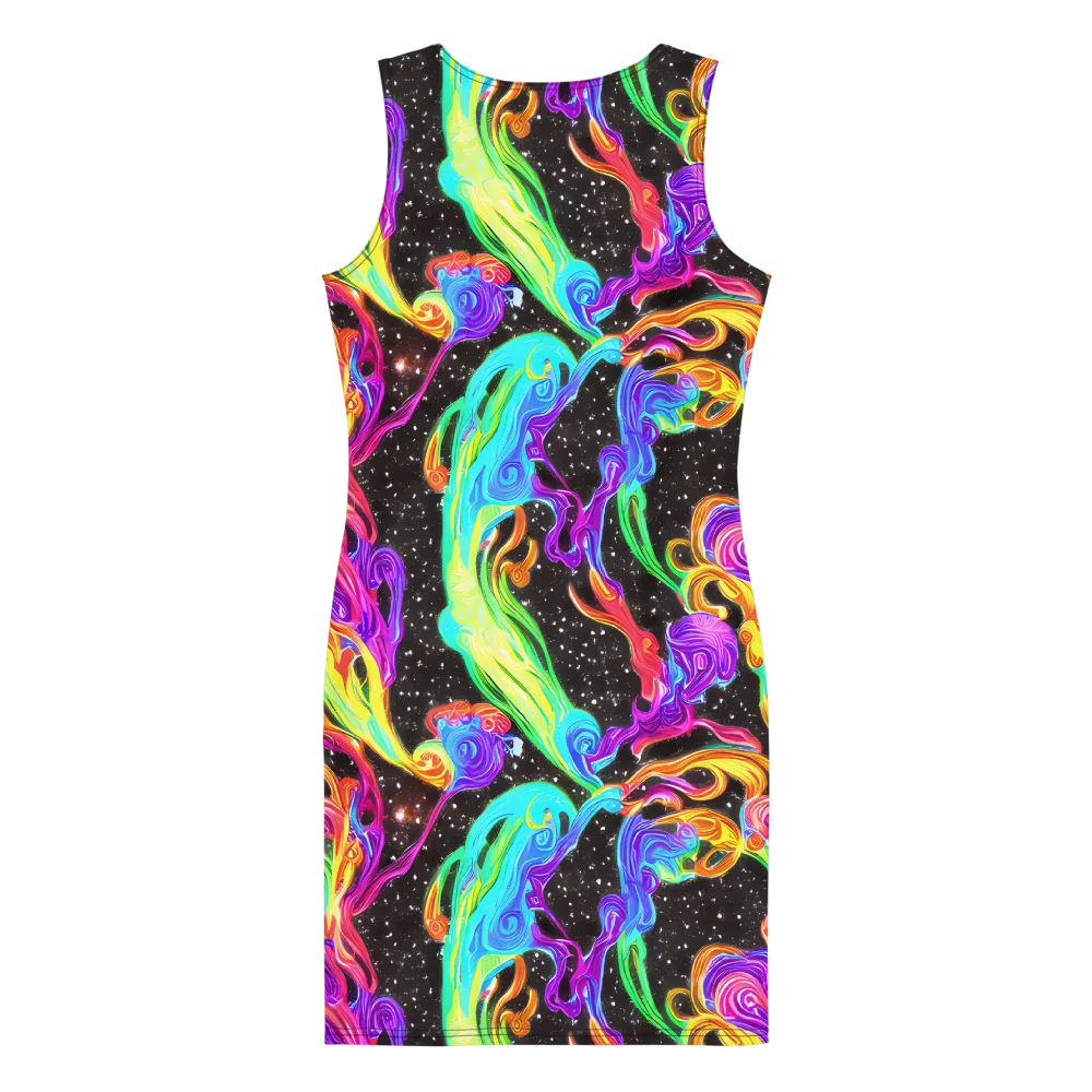 Yuan Whirls on Bodycon Dress — Back