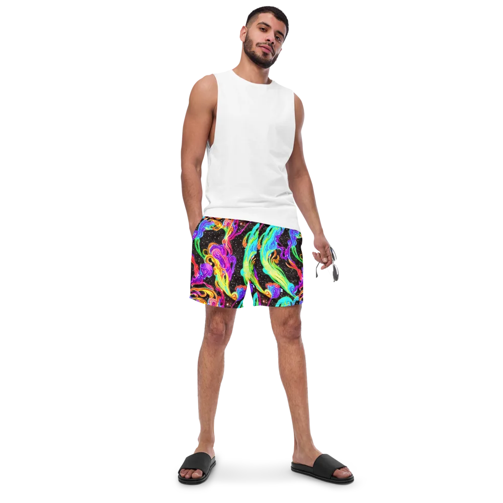 Yuan Whirls on Swim Trunks — Front