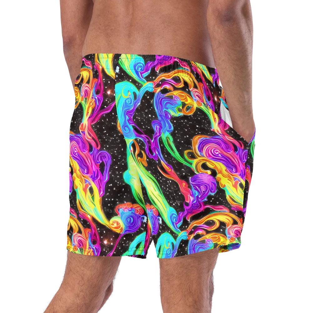 Yuan Whirls on Swim Trunks — Right Back