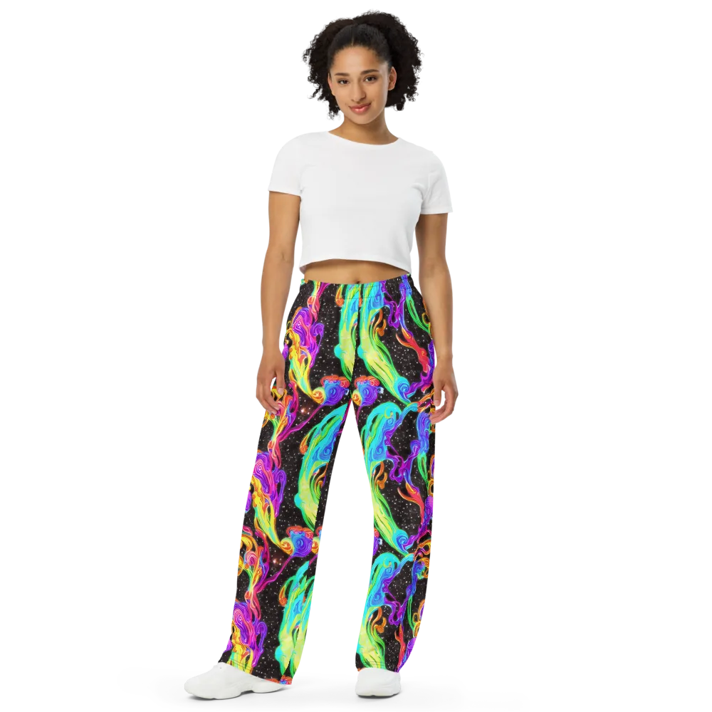 Yuan Whirls on Wide-Leg Pants — Front