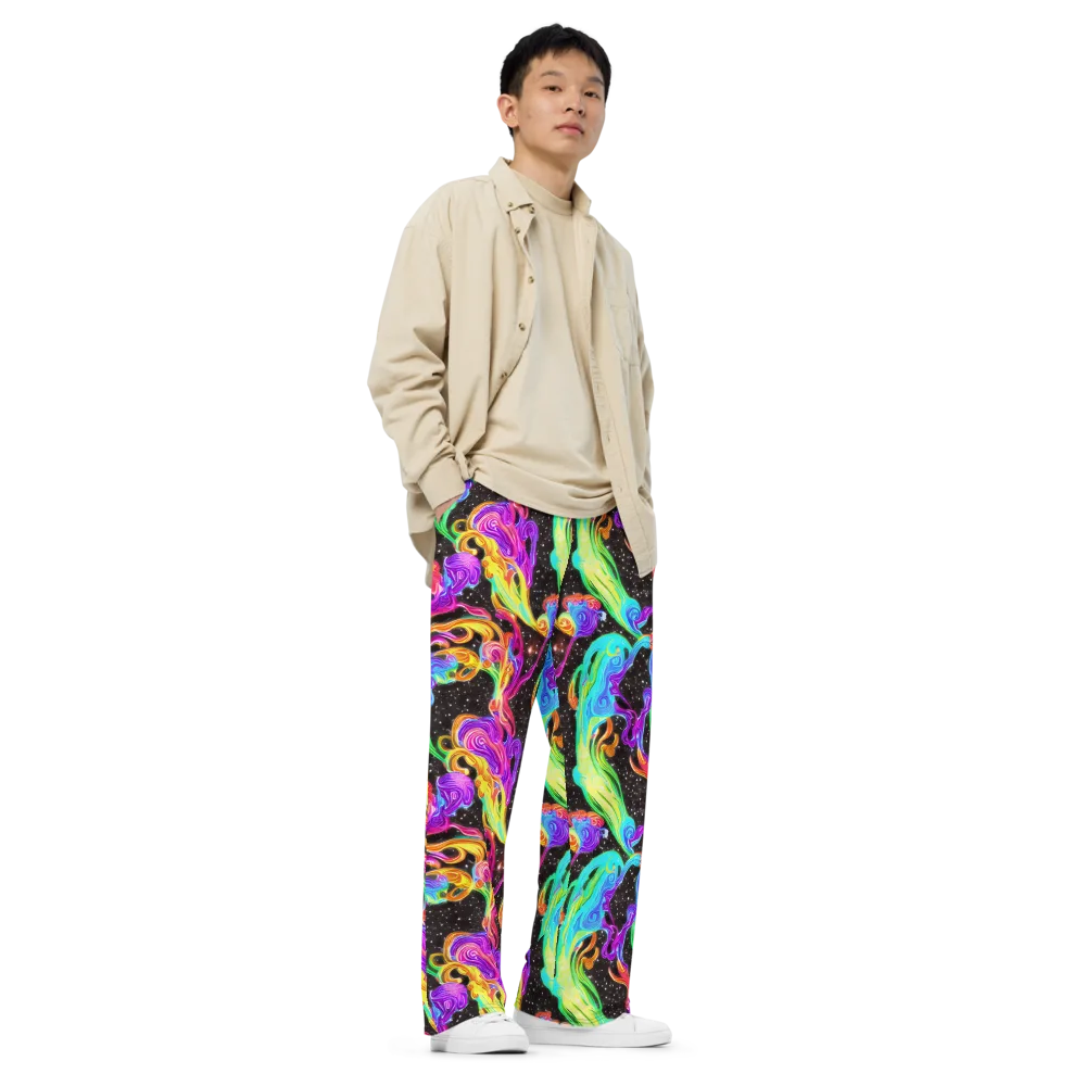 Yuan Whirls on Wide-Leg Pants — Right Front