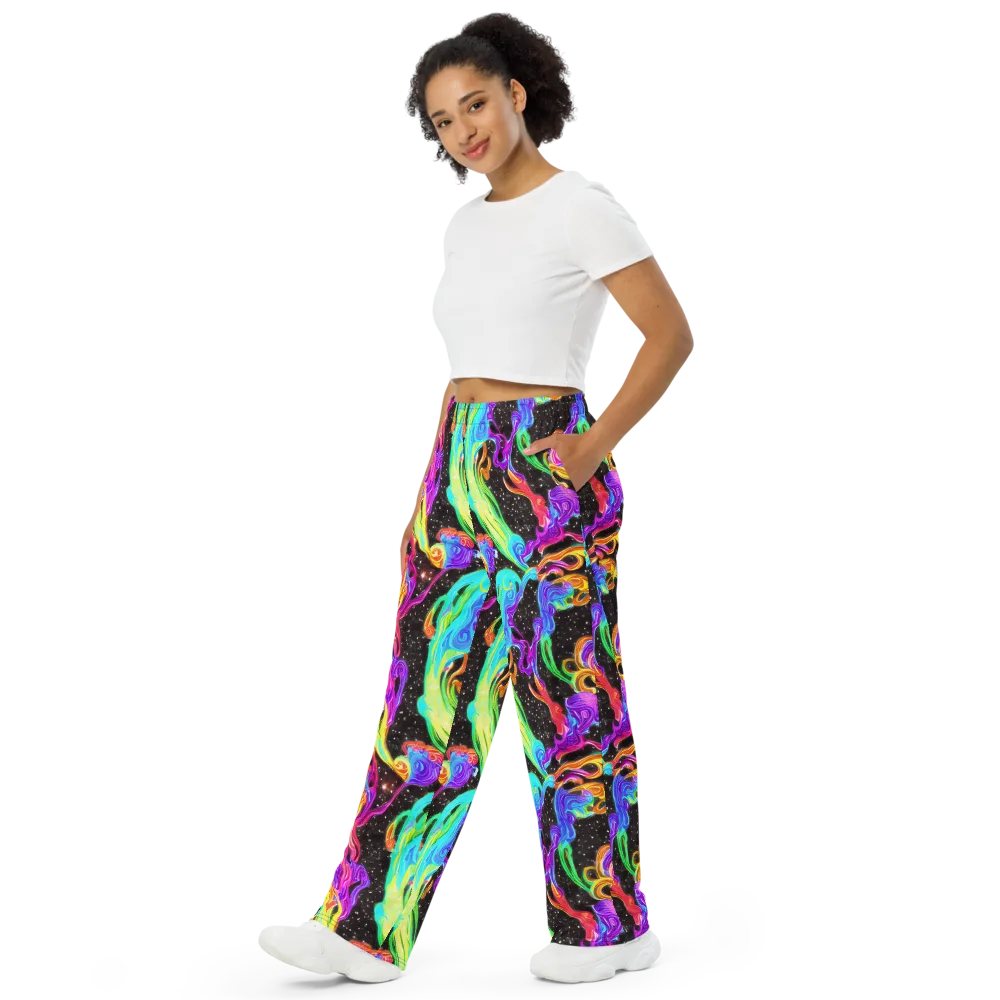 Yuan Whirls on Wide-Leg Pants — Left Front