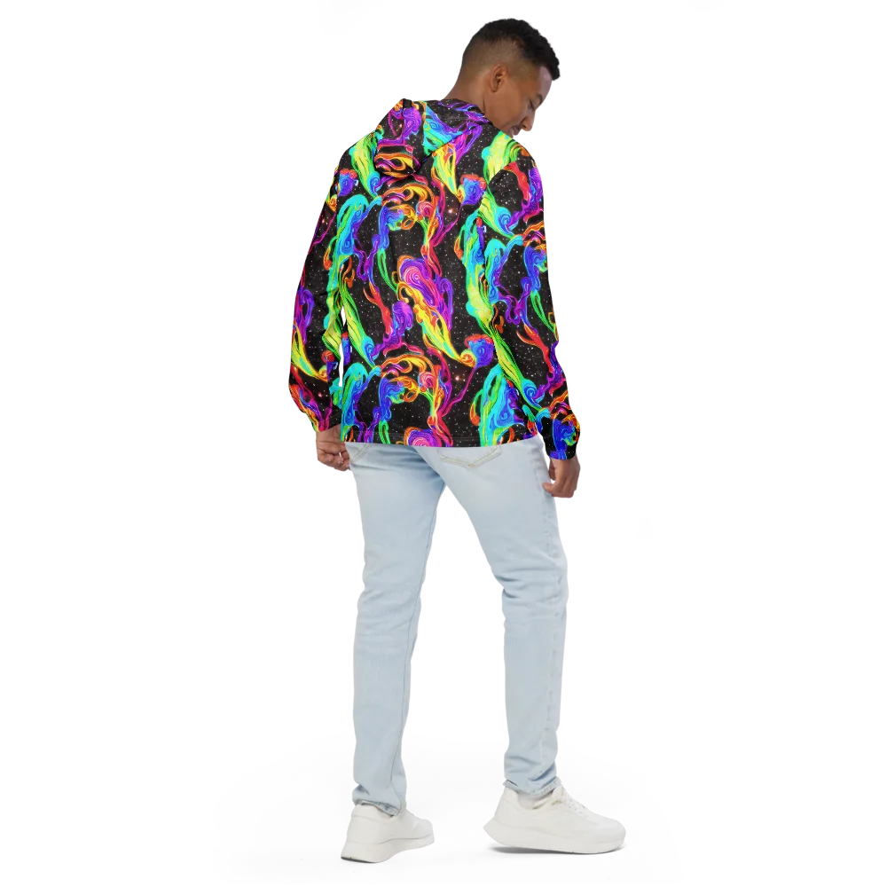 Yuan Whirls on Men's Windbreaker — Back