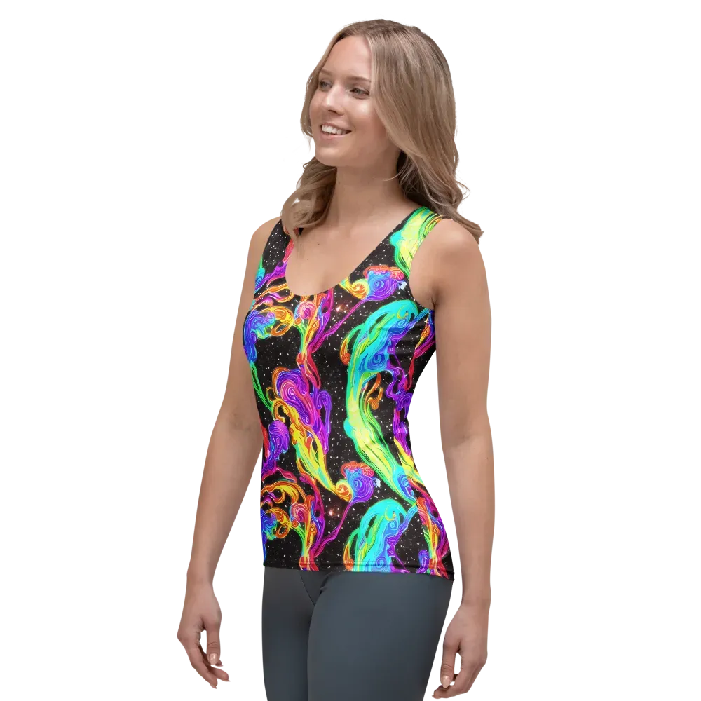 Yuan Whirls on Women's Tank Top — Left Front