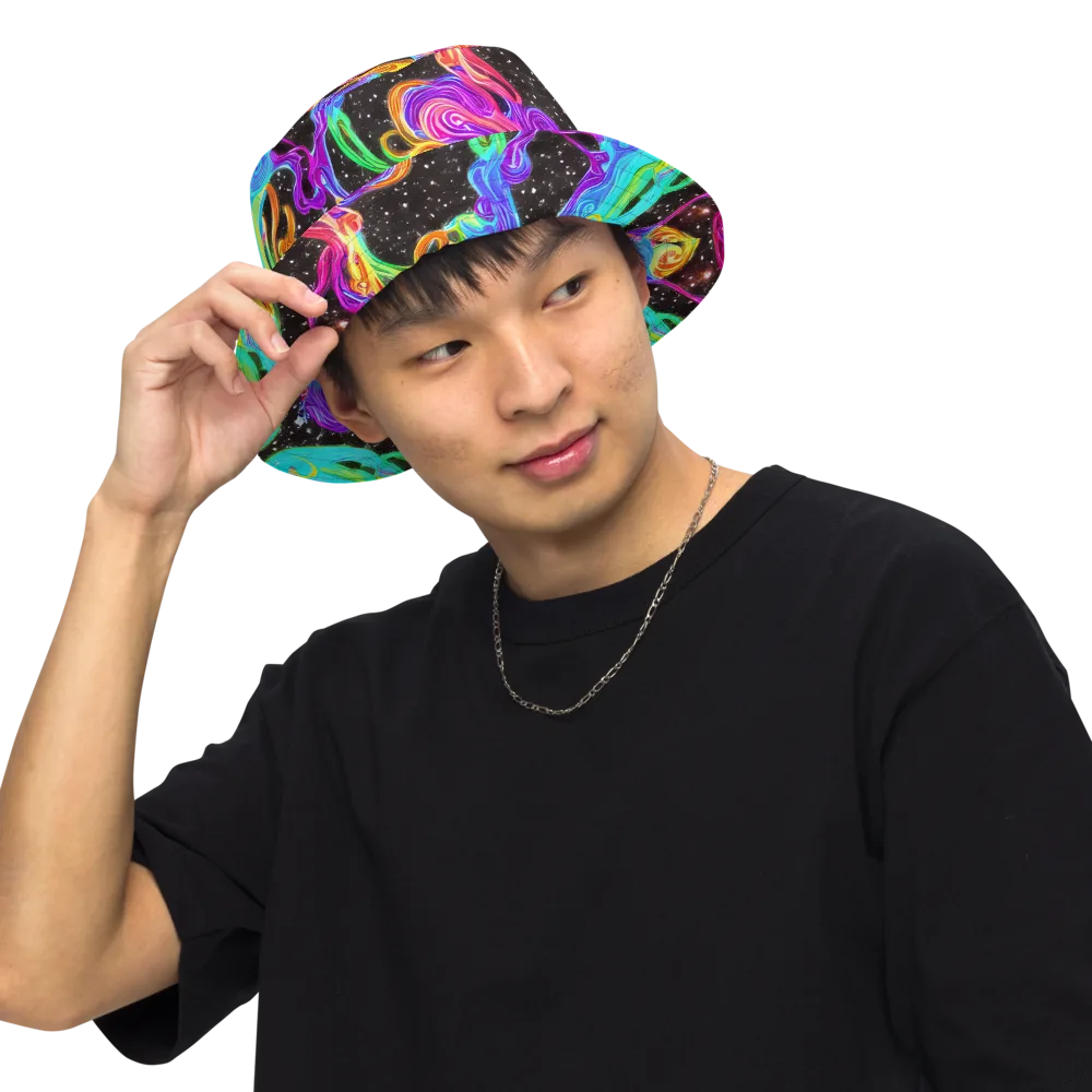Yuan Whirls on Reversible Bucket Hat — Front Inside