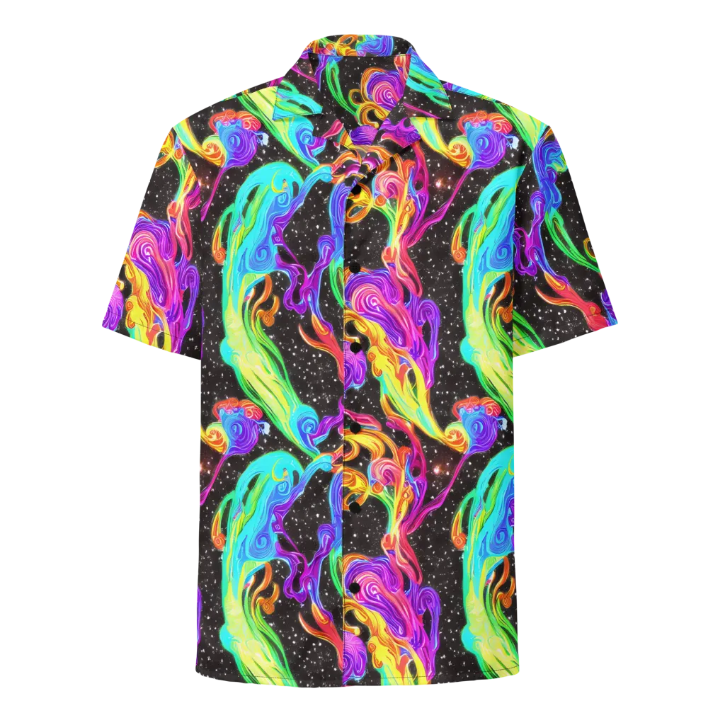 Yuan Whirls on Button Shirt — Front