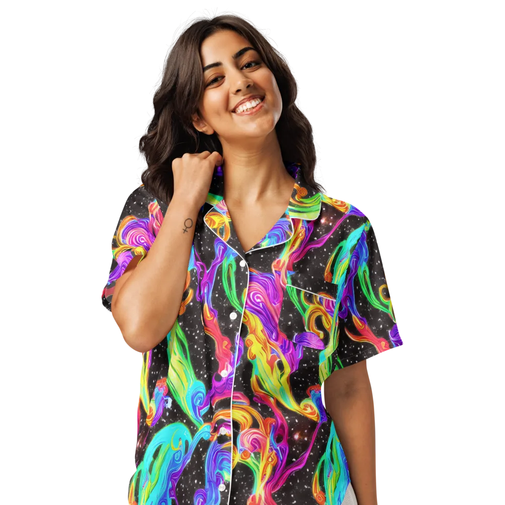 Yuan Whirls on Women's Short Sleeve Pajama Top — Front
