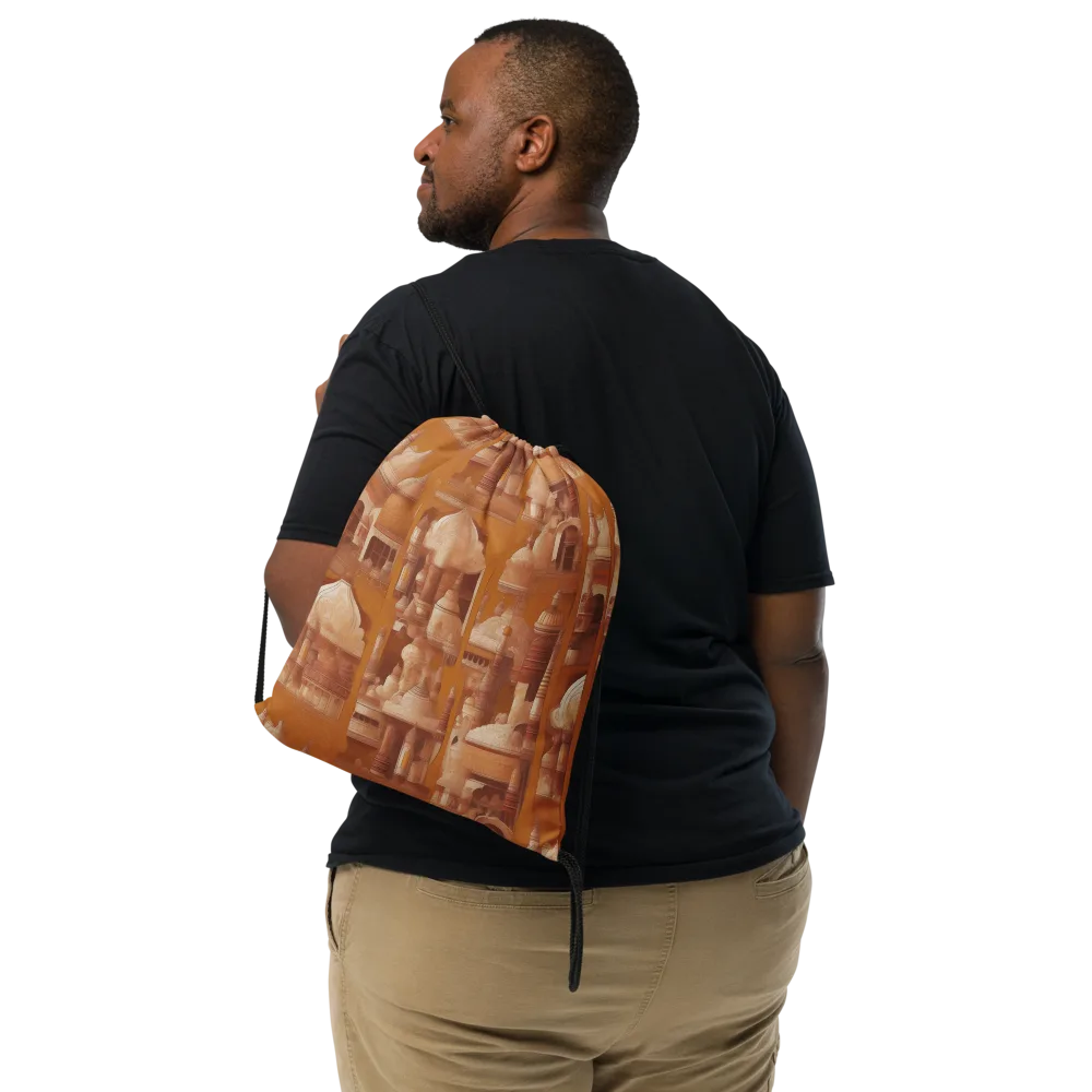 Amber Minaret on Drawstring Bag — Front