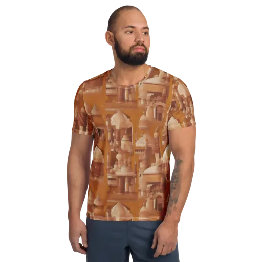 Amber Minaret on a Men's Athletic T-Shirt