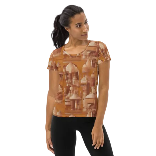 Amber Minaret on a Women's Athletic T-Shirt