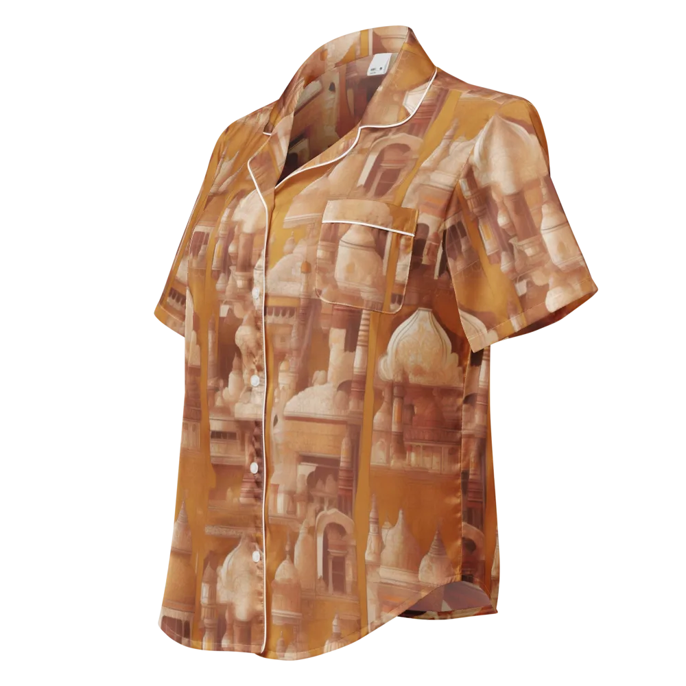Amber Minaret on Women's Short Sleeve Pajama Top — Left Front
