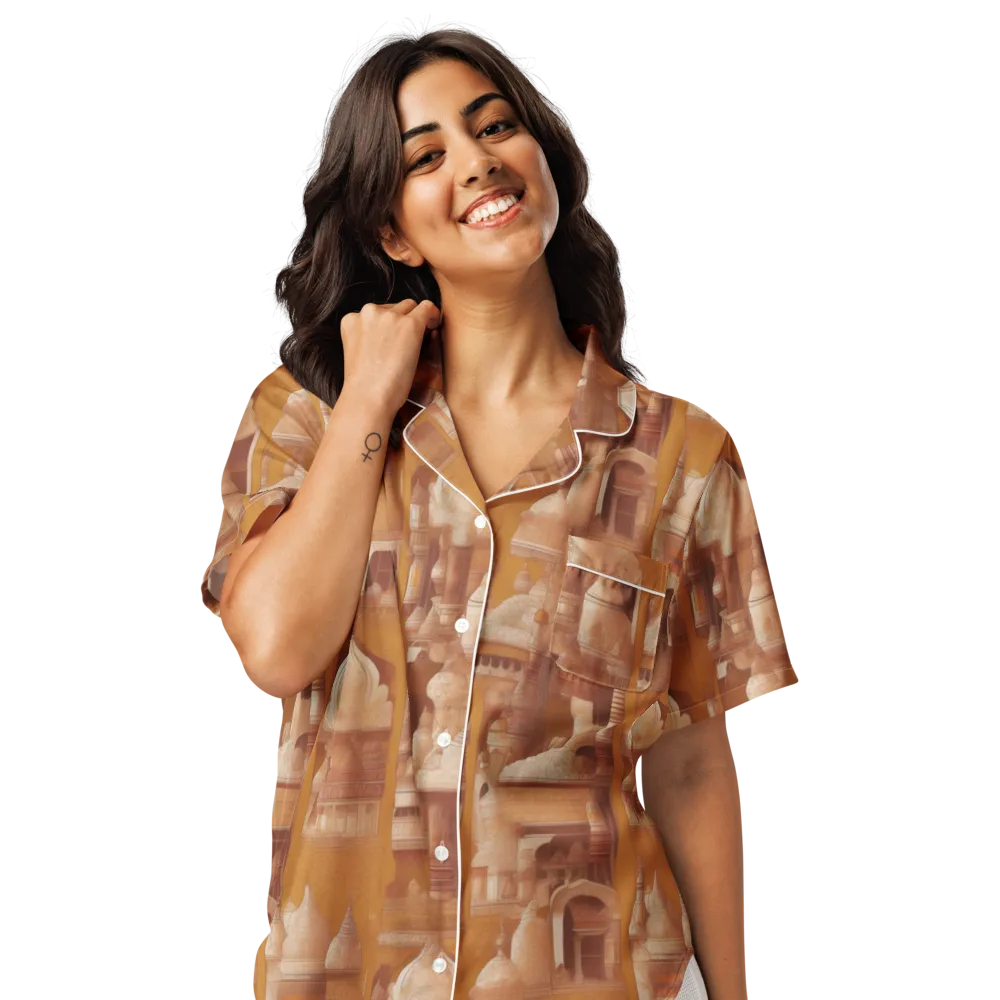 Amber Minaret on Women's Short Sleeve Pajama Top — Front