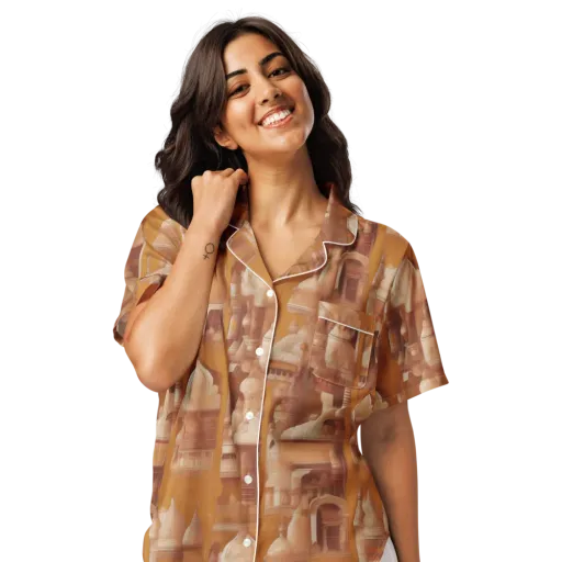 Amber Minaret on a Women's Short Sleeve Pajama Top