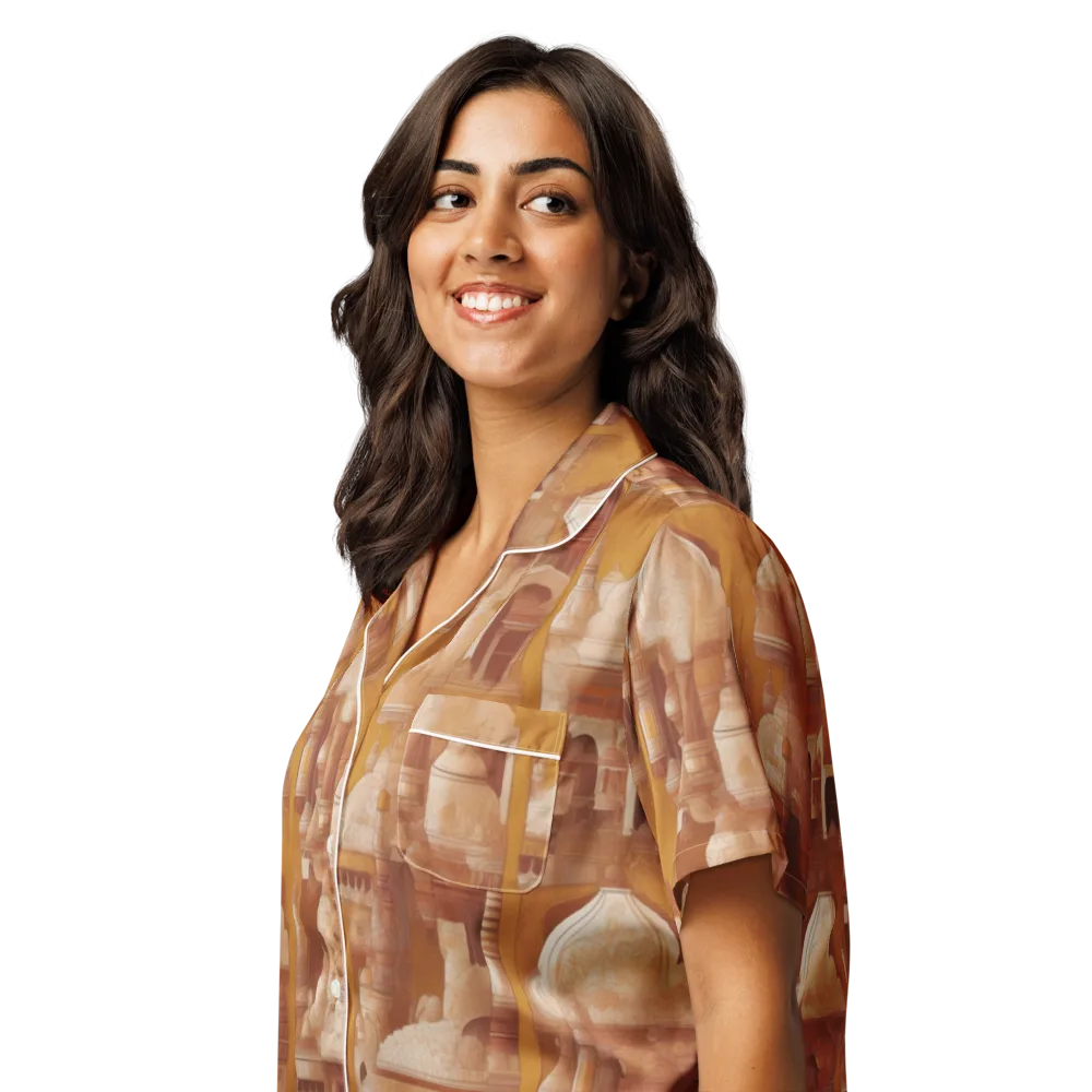 Amber Minaret on Women's Short Sleeve Pajama Top — Left Front