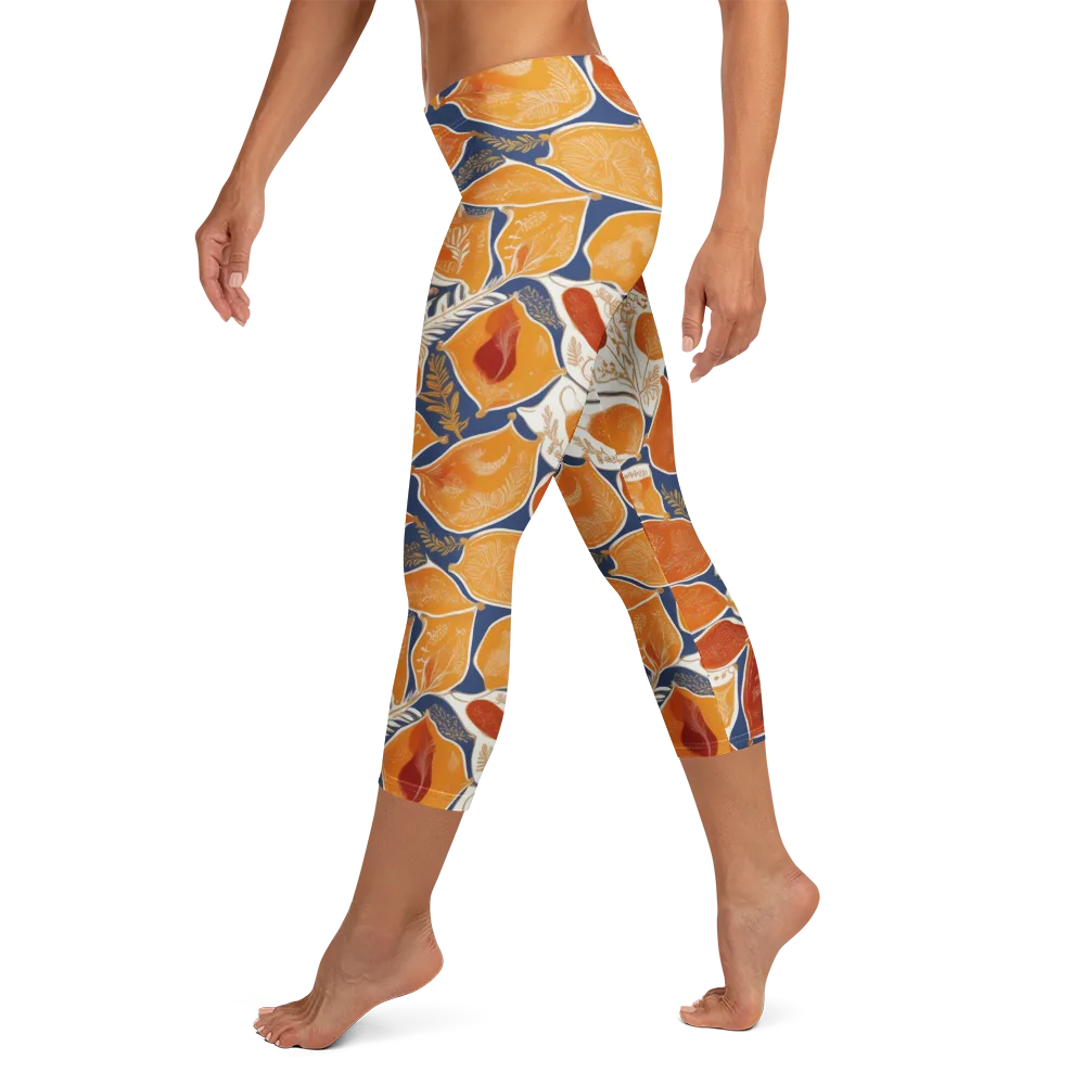 Citrus Tapestry on Capri Leggings — Left