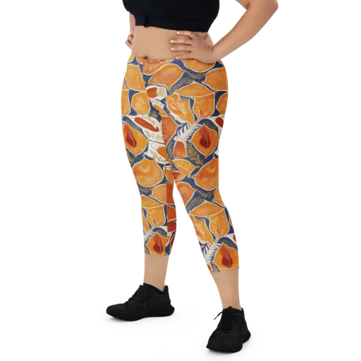 Citrus Tapestry on a Capri Leggings