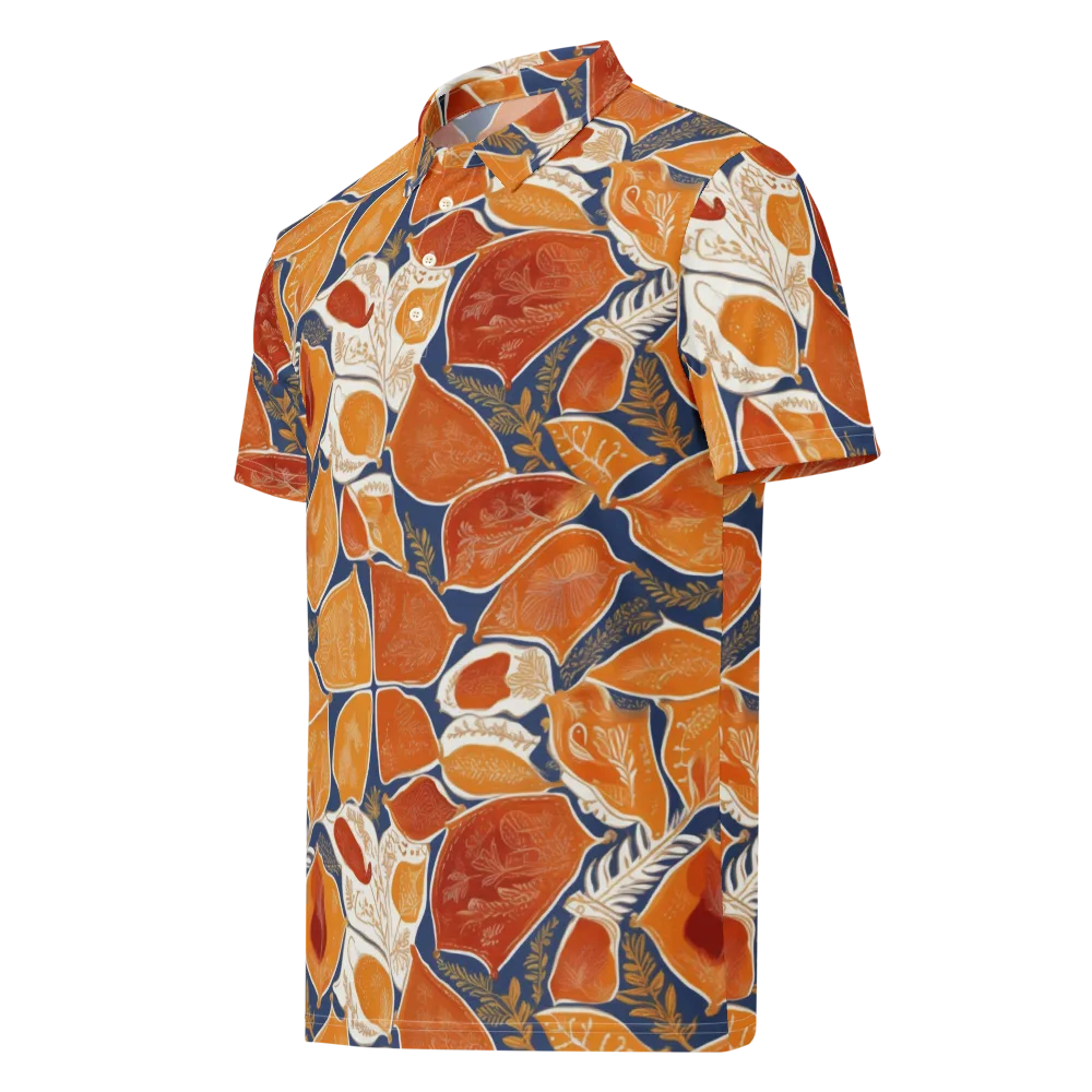 Citrus Tapestry on Men's Slim Fit Polo Shirt — Left Front