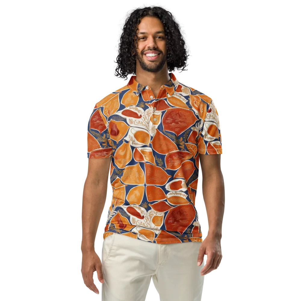 Citrus Tapestry on Men's Slim Fit Polo Shirt — Front