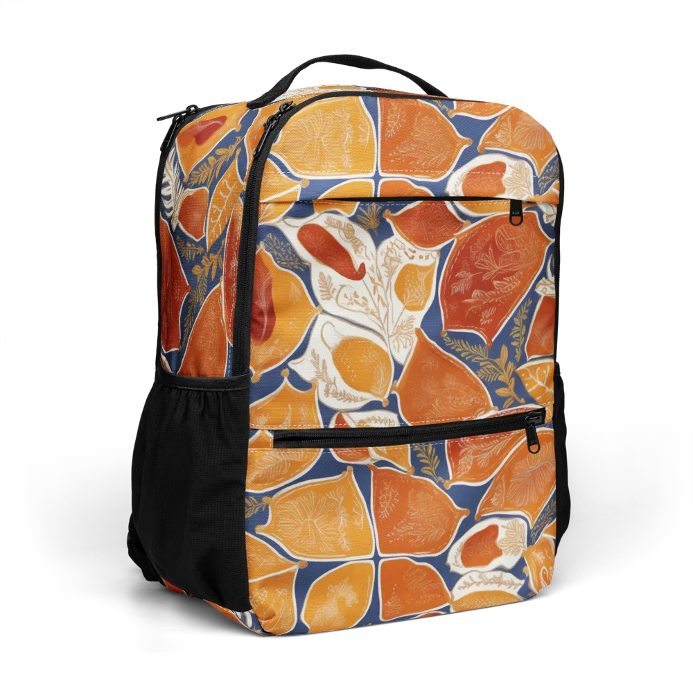 Citrus Tapestry on Utility Backpack — Right Front