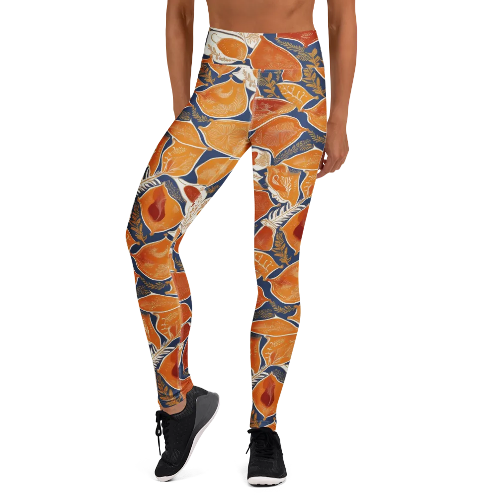Citrus Tapestry on Yoga Leggings — Front