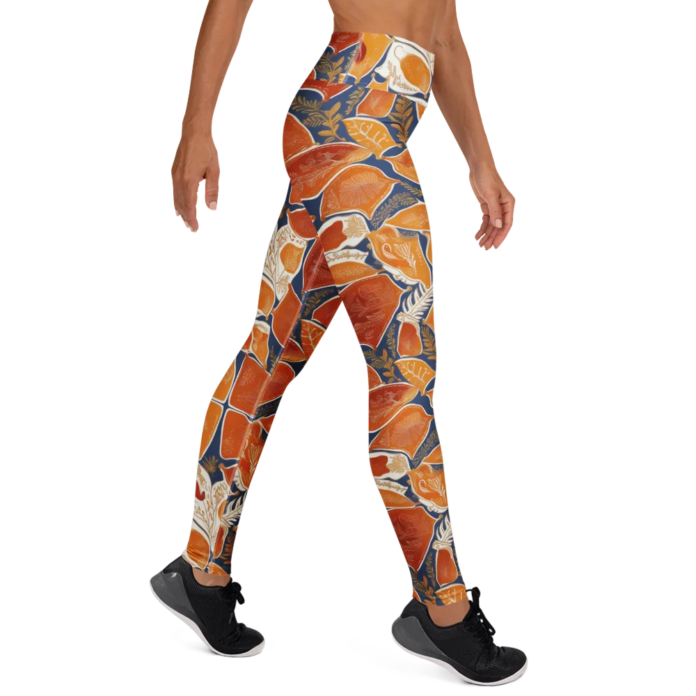 Citrus Tapestry on Yoga Leggings — Right