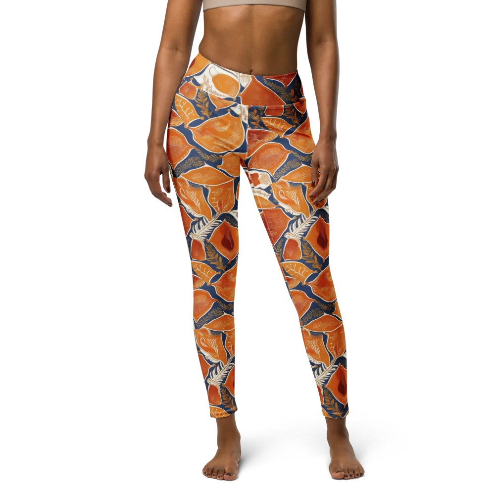 Citrus Tapestry on Yoga Leggings — Front