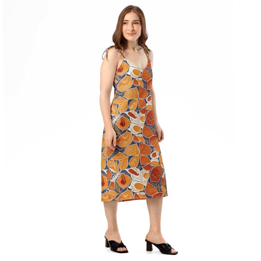 Citrus Tapestry on Slip Dress — Right Front