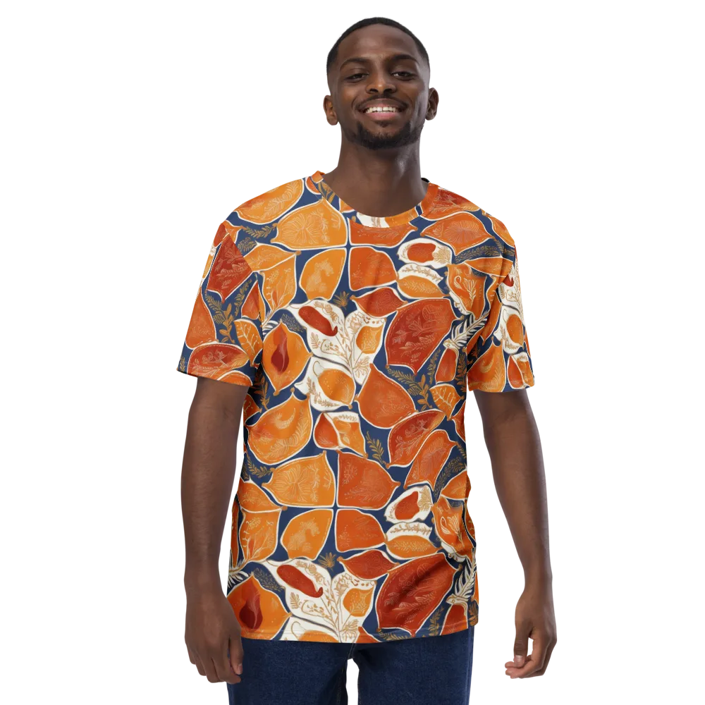 Citrus Tapestry on Men's Crew Neck T-Shirt — Front