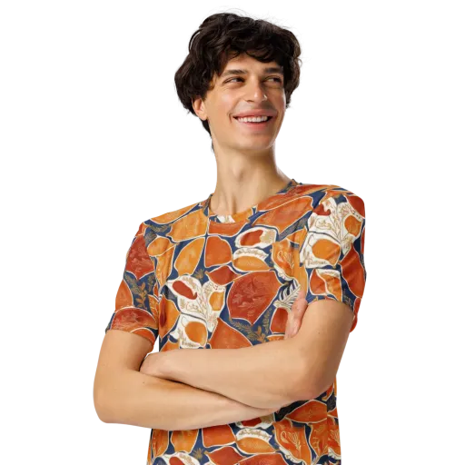 Citrus Tapestry on a Men's Crew Neck T-Shirt