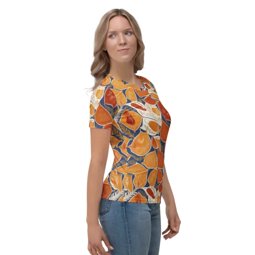 Citrus Tapestry on a Women's Crew Neck T-Shirt