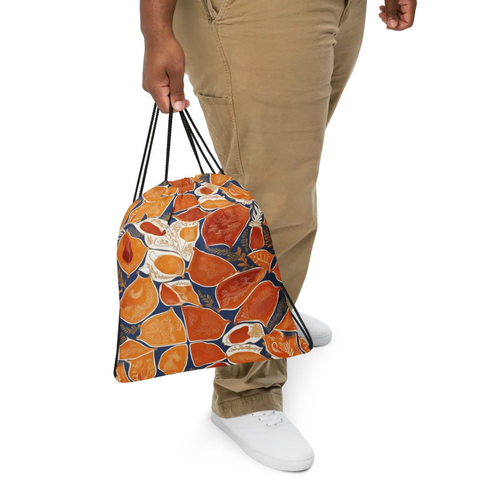 Citrus Tapestry on Drawstring Bag — Front