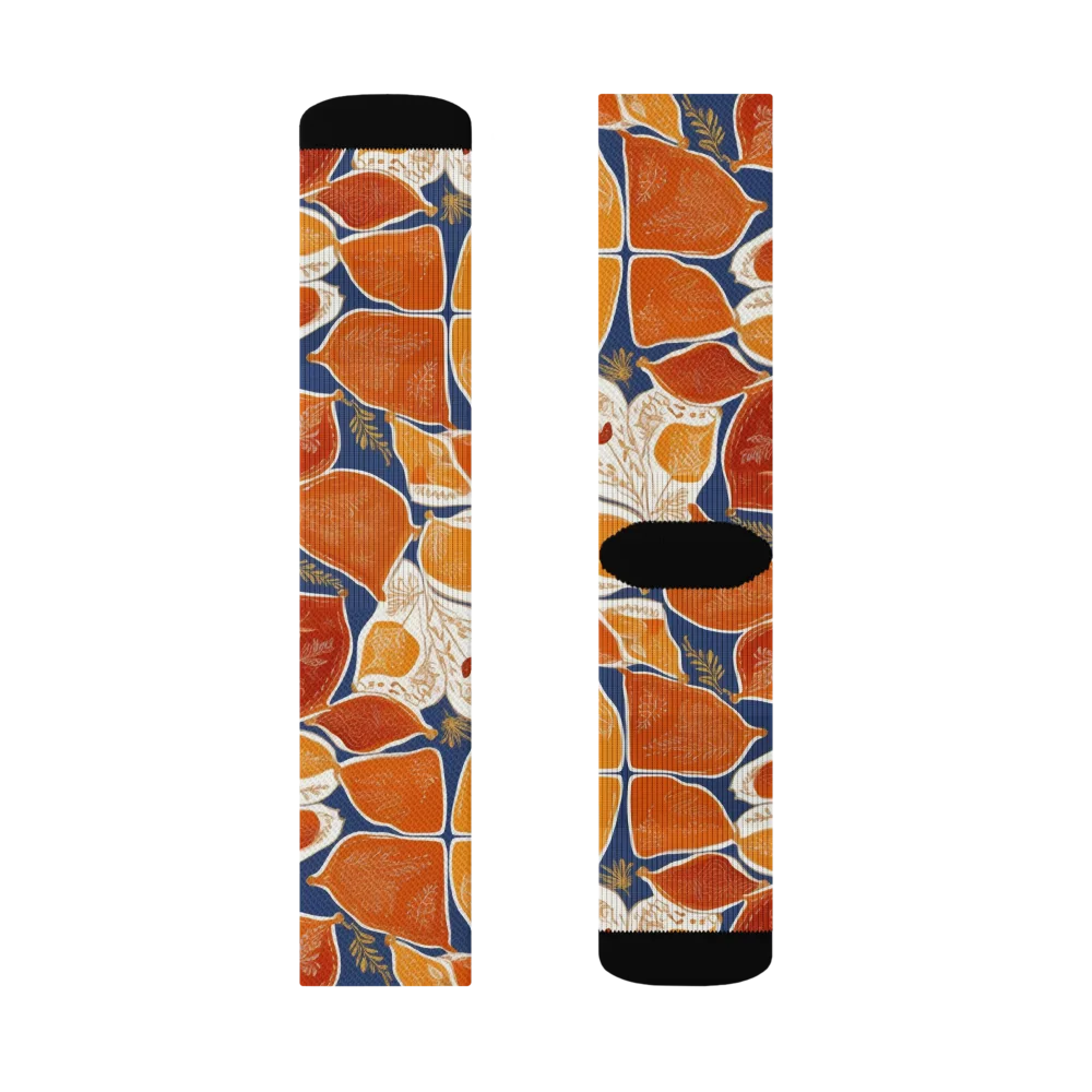 Citrus Tapestry on Socks — Right Sock