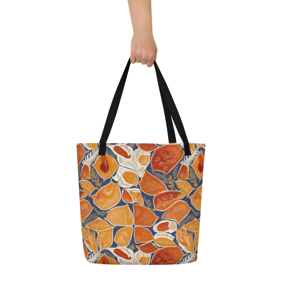 Citrus Tapestry on Large Tote Bag W/ Pocket — Front