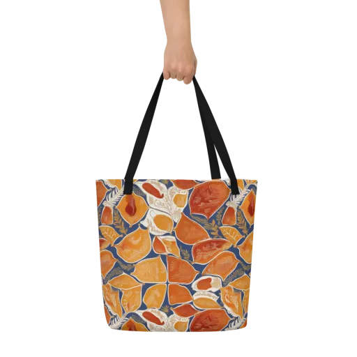 Citrus Tapestry on a Large Tote Bag W/ Pocket