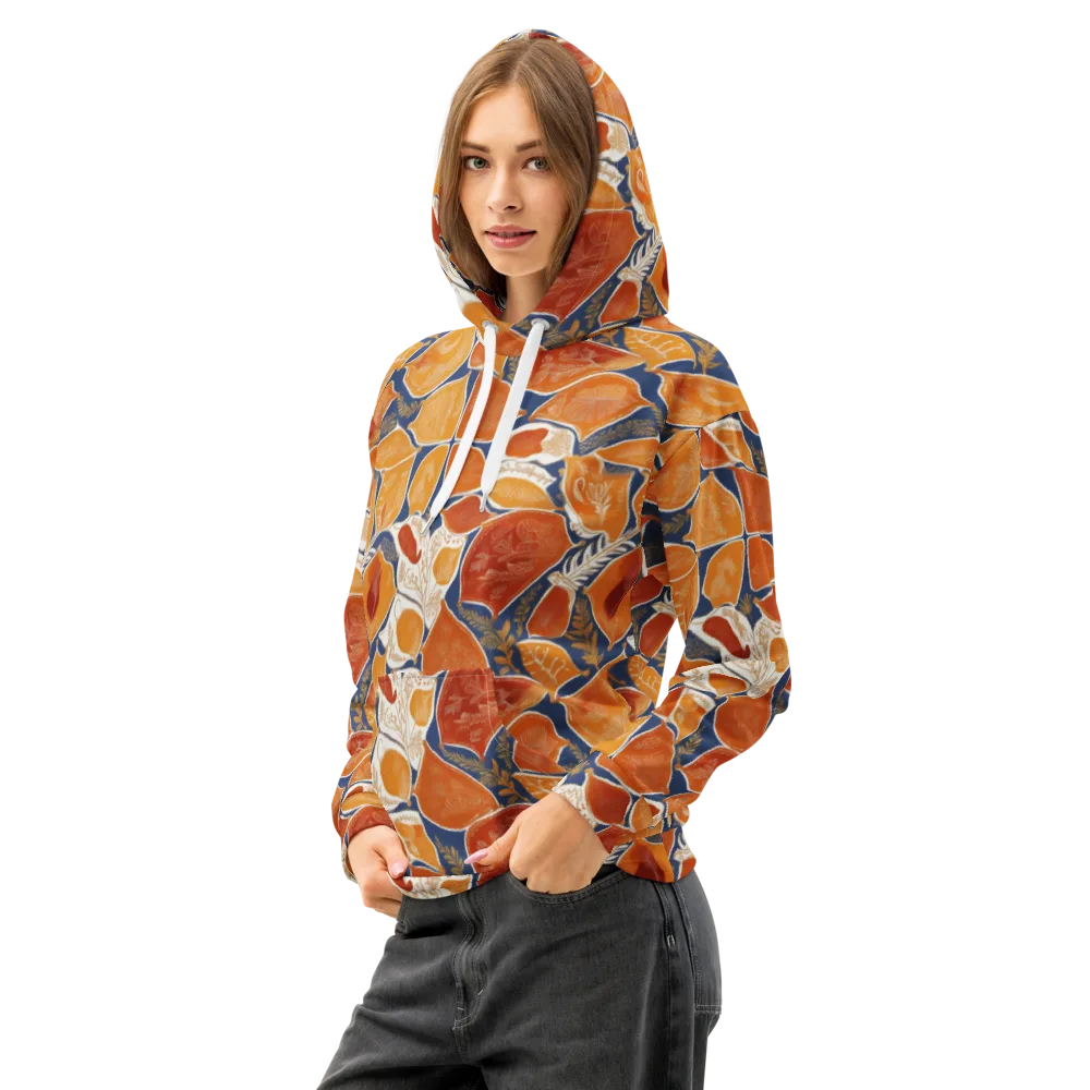 Citrus Tapestry on Cotton Hoodie — Left Front