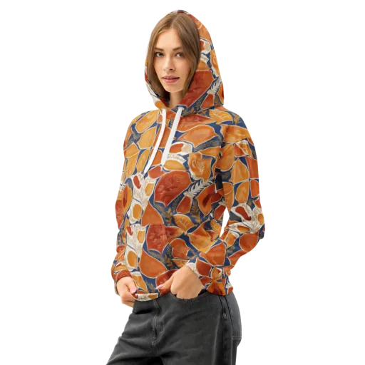 Citrus Tapestry on a Cotton Hoodie