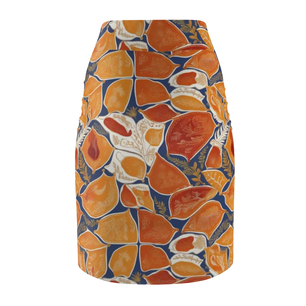 Citrus Tapestry on Pencil Skirt — Back