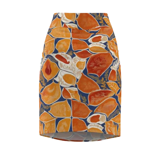 Citrus Tapestry on a Pencil Skirt