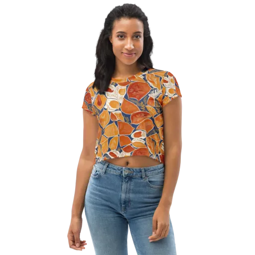 Citrus Tapestry on a Crop Tee