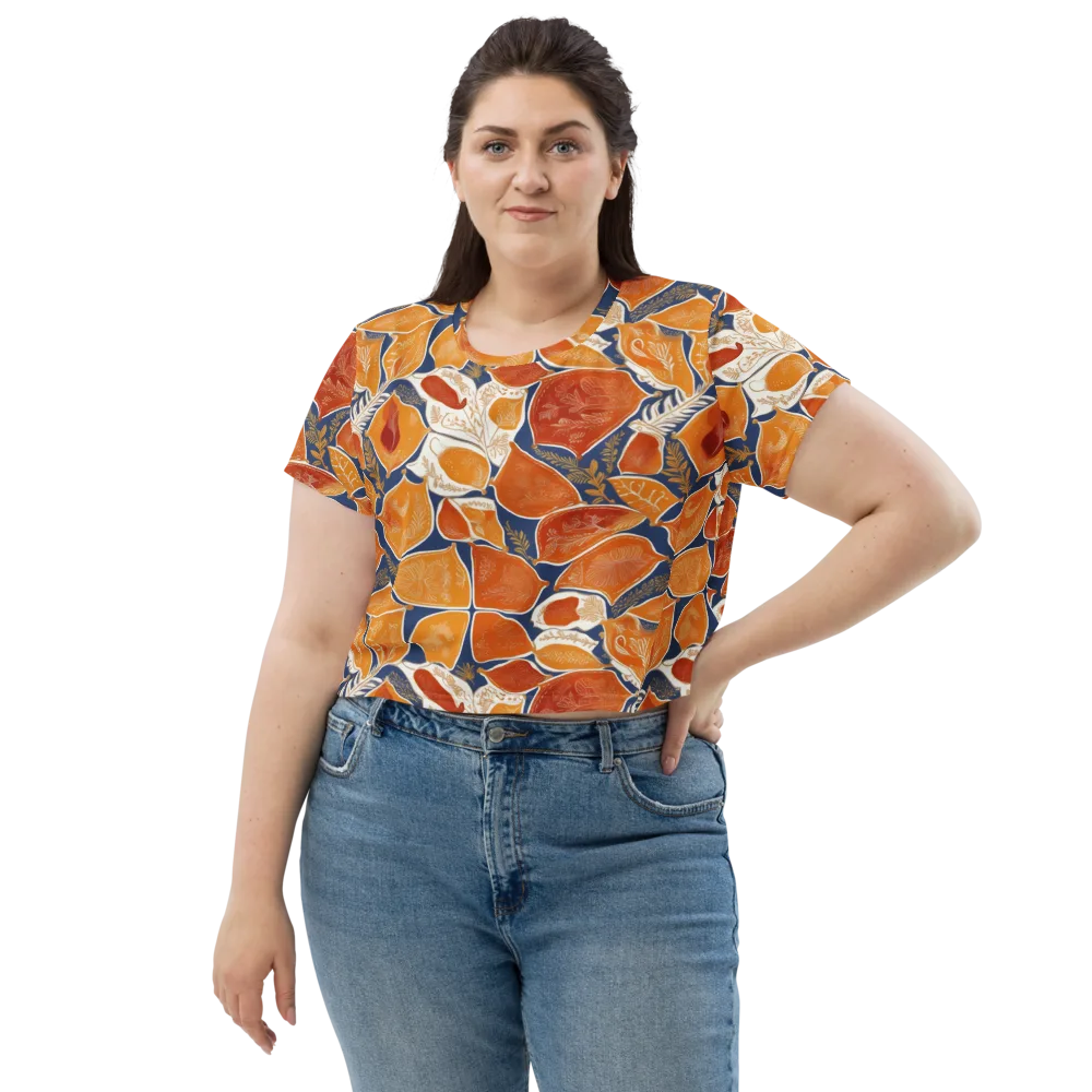 Citrus Tapestry on Crop Tee — Front