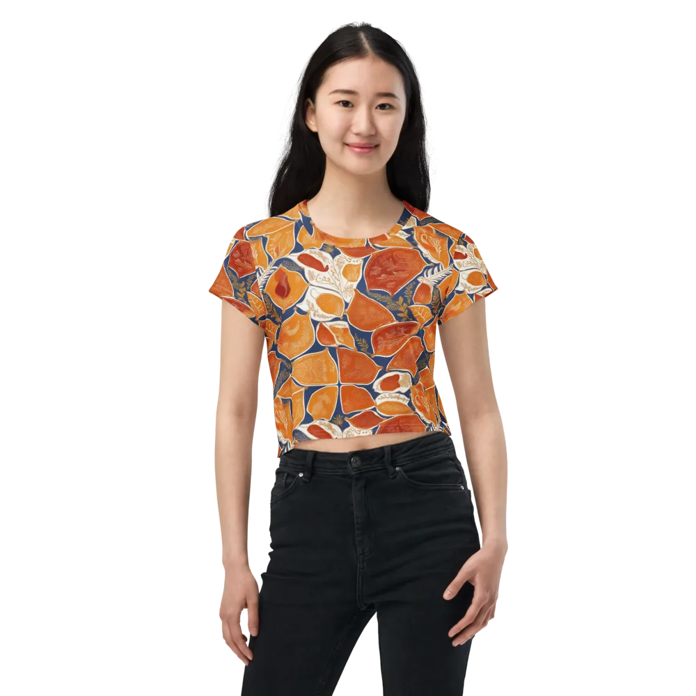 Citrus Tapestry on Crop Tee — Front
