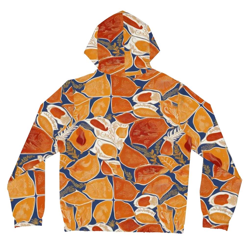 Citrus Tapestry on Women's Full-Zip Hoodie — Back
