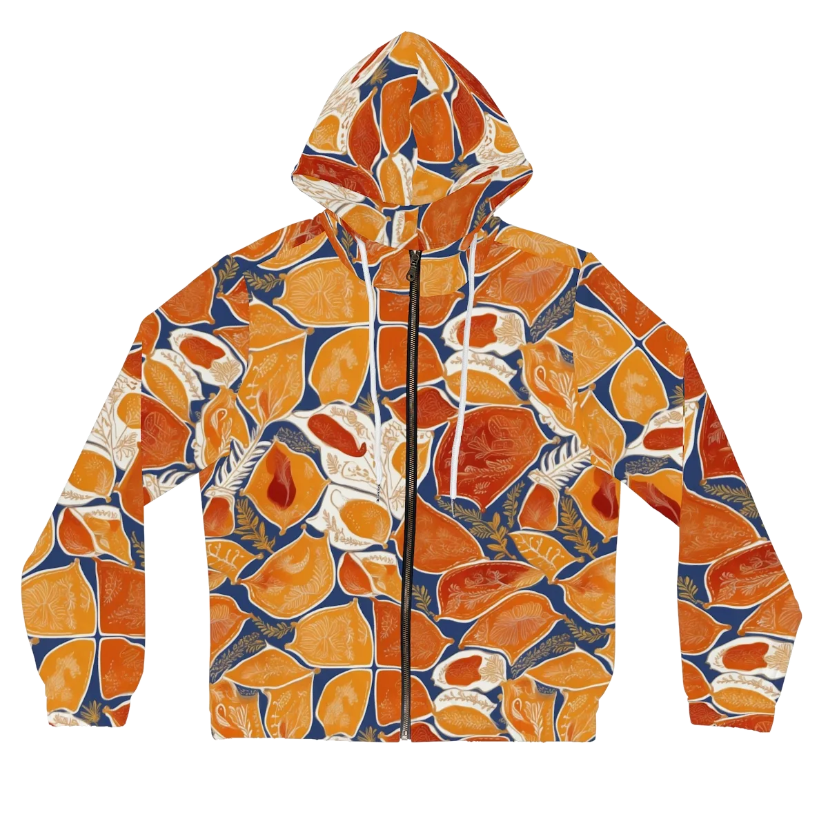Citrus Tapestry on Women's Full-Zip Hoodie — Front