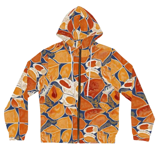 Citrus Tapestry on a Women's Full-Zip Hoodie