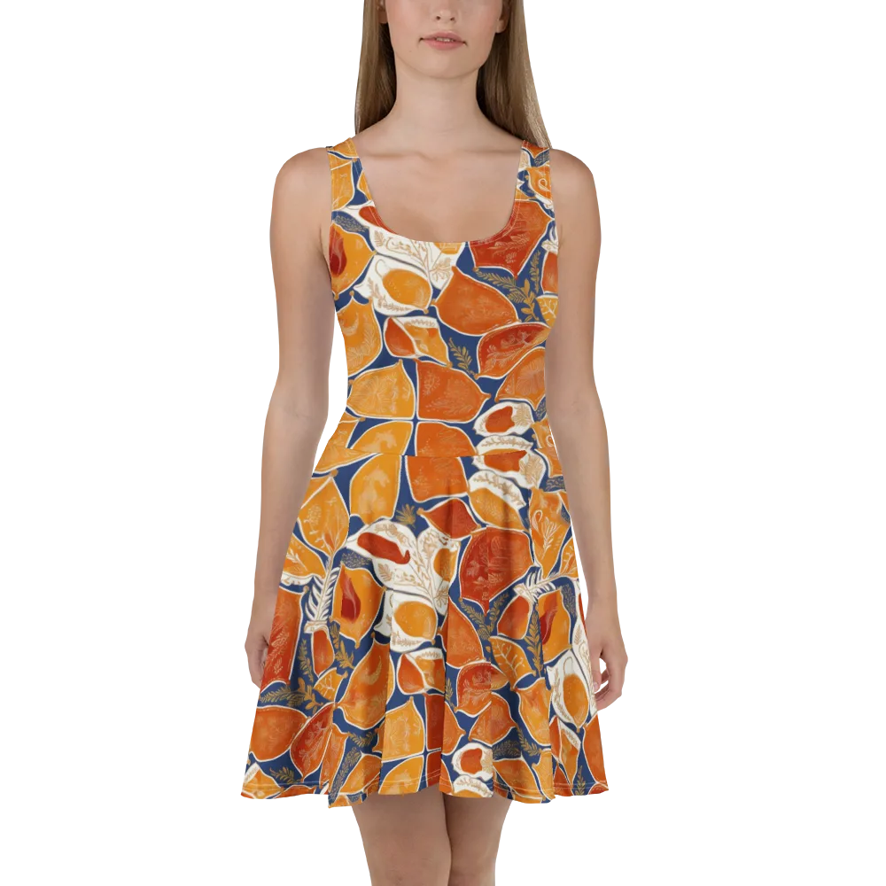 Citrus Tapestry on Skater Dress — Front