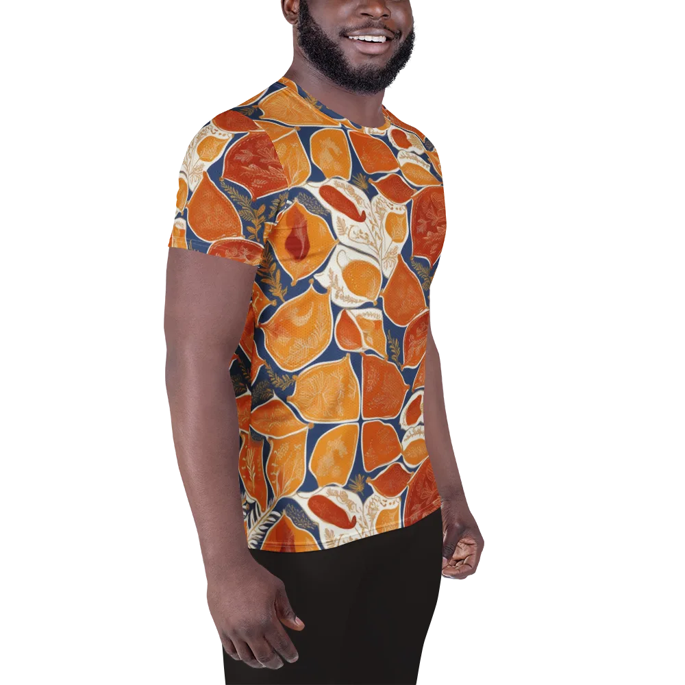 Citrus Tapestry on Men's Athletic T-Shirt — Right